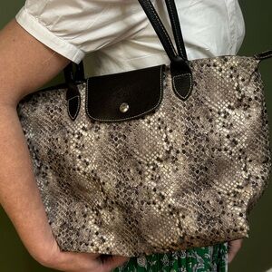 Longchamp LePliage Snakeskin Tote